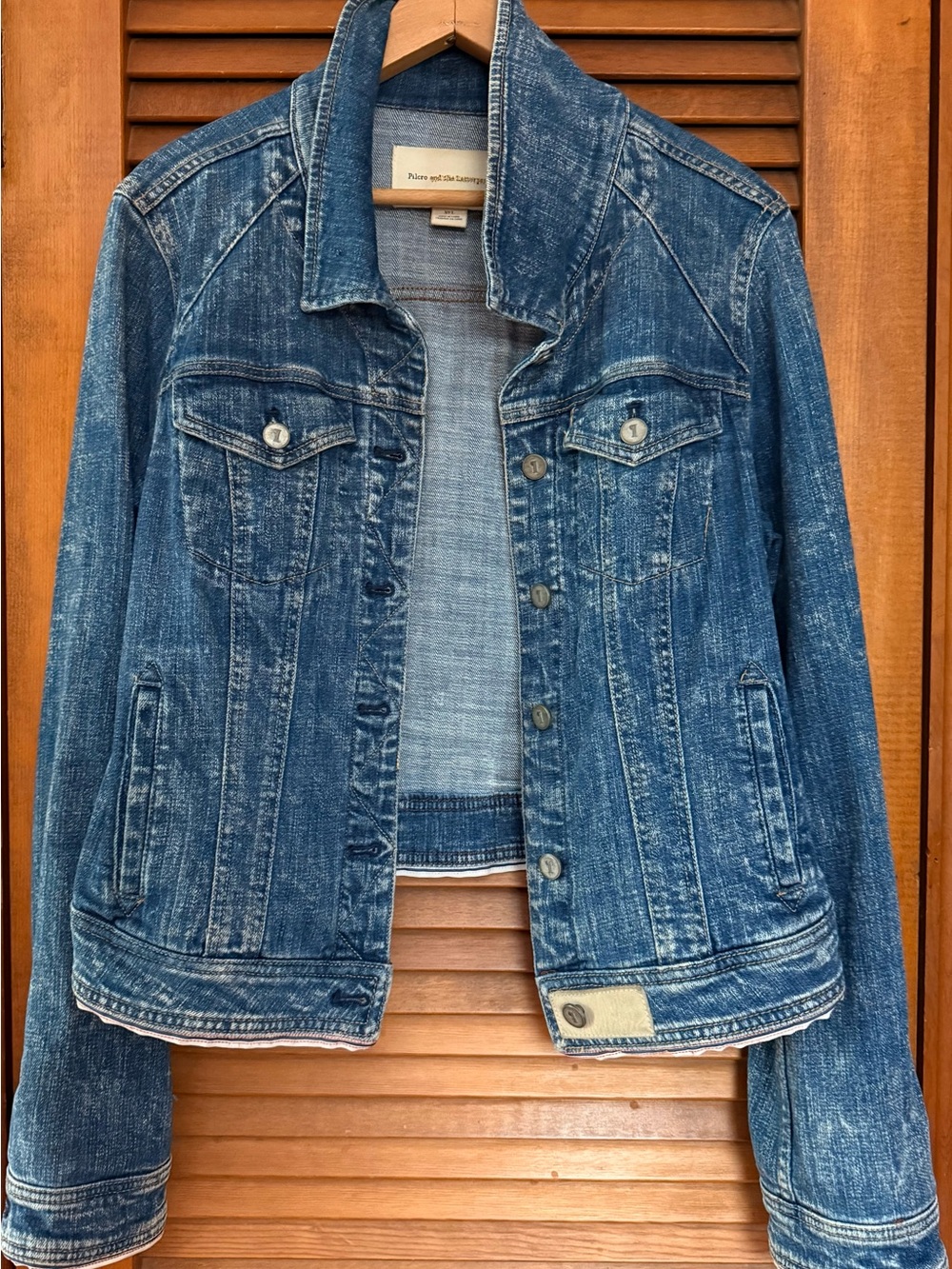 Anthropologie Pilcro Distressed Blue Denim Jean Jacket